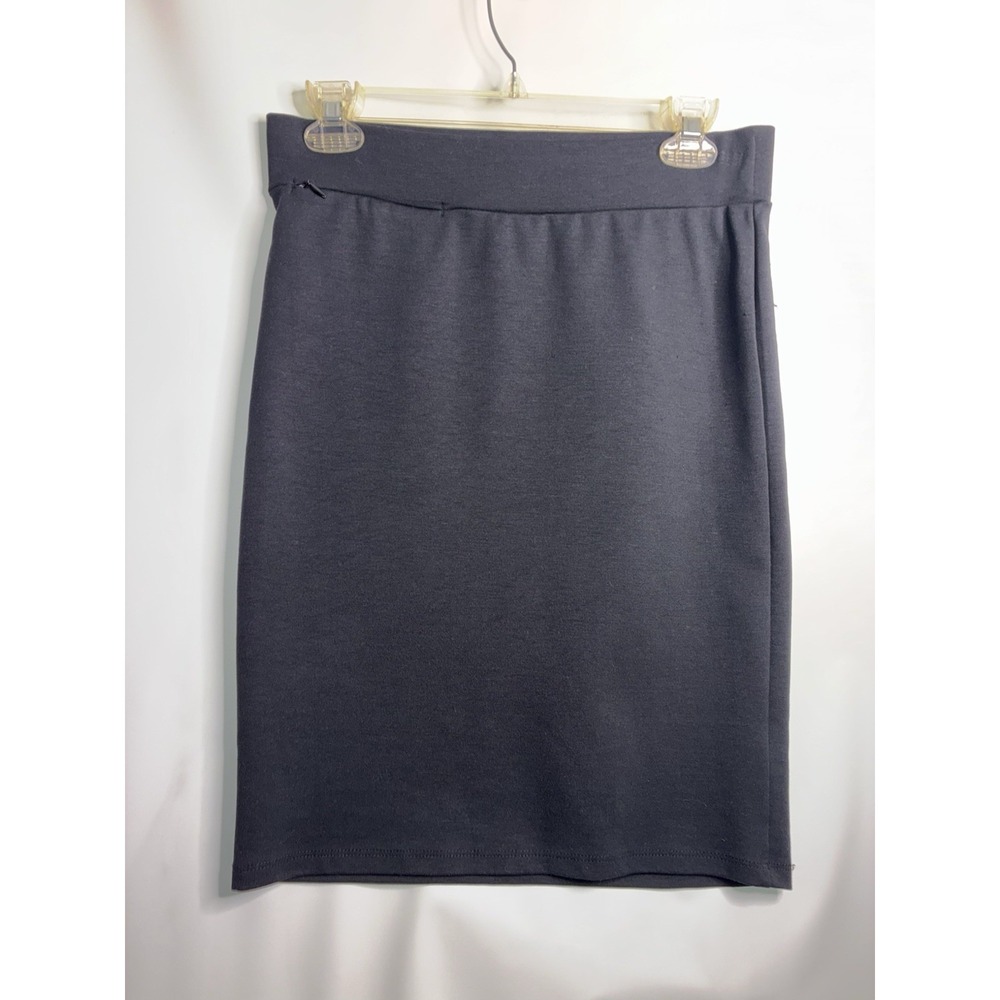 Toad&Co Skirt Womens XS Black Knee Length Paseo Stretch Jersey Zip Pockets *Flaw
